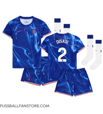 Chelsea Axel Disasi #2 Replik Heimtrikot Kinder 2024-25 Kurzarm (+ Kurze Hosen)